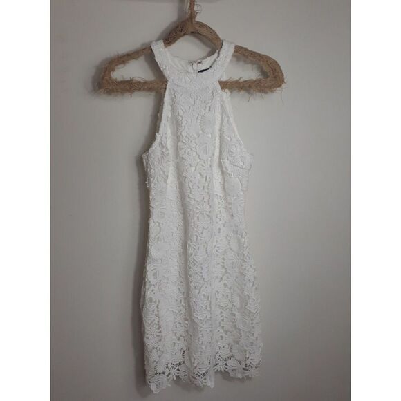 Lulu's Dress White‎ Lace Love Poem Mini Dress Size X-Small - Picture 4 of 9